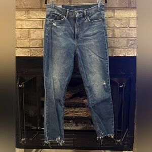 Gap Classic High-Rise Distressed Women’s Jeans - Blue size 10